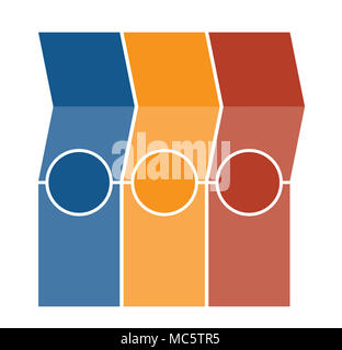 Template Infographics, arrows, columns, circles, design for Timeline 3 position can be used for workflow, banner, diagram, web design, area chart. Stock Photo