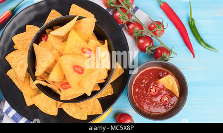 Mexican nachos. Corn chips. Stock Photo