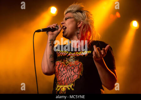 Dallas Frasca, singer and front woman of the Australian rock band Dallas Frasca live in the Schüür Lucerne, Switzerland Stock Photo