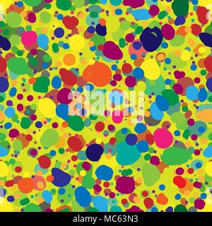 Seamless repeating pattern of color spots Stock Vector