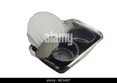 household metal waste, cans and aluminum containers Stock Photo