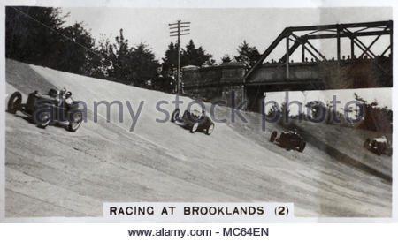 Racing at Brooklands - a moment during the race for the Gold Vase, won by Irishman Kaye Don in 1932 Stock Photo