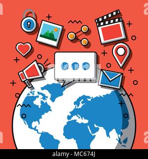 social media technological Stock Vector