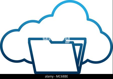 cloud computing storage folder file social media Stock Vector