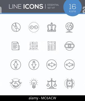 Business concepts - modern line design style icons set Stock Vector