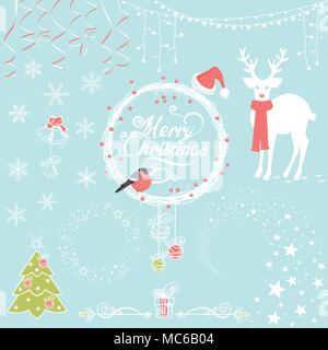 christmas background decorative vector elements for design Stock Vector
