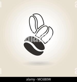 coffee beans Icon on a light background Stock Vector