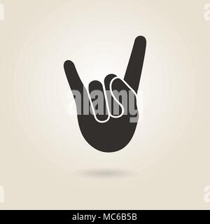 hand gesture rock and roll on a light background Stock Vector