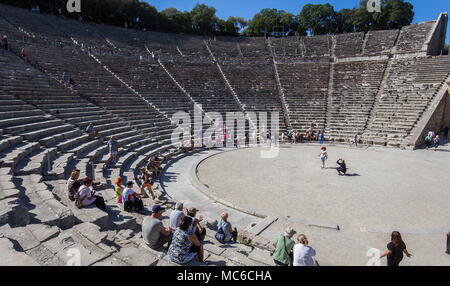 EPIDAURUS, GREECE, SEPTEMBER 12, 2017 : Ancient theatre of Epidaurus ...