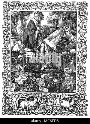 MYTHOLOGY - ROBIN HOOD Robin Hood and his Merry Men relieving the Sheriff of Nottingham of his wealth in Sherwood Forest. From The Noble Birth and Gallant Atchievements of that Remarkable Outlaw, Robin Hood, by 'An Ingenious Antiquary'. Stock Photo