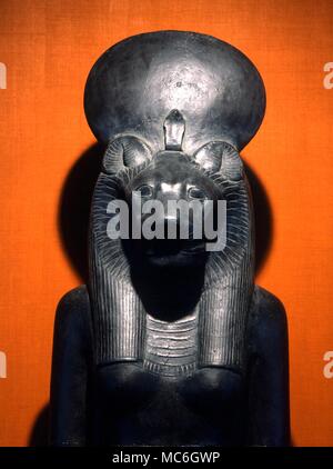 EGYPTIAN MYTHOLOGY - SEKHMET Bust of the Egyptian god, Sekhmet in the Rosicrucian Egyptian Museum, San Jose, Californa Stock Photo