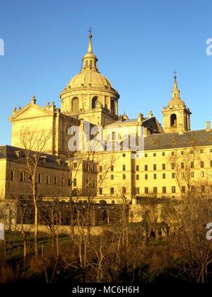 Astrolgocial sites - The Escorial The Escorial (southern side) built by Philip II of Spain on strict astrological principles Stock Photo