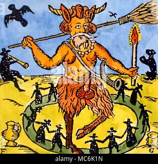 A Pan-like Devil dancing with other dimunitive demons and their minion ...