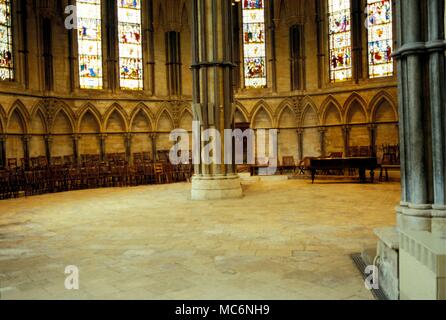 Lincoln Cathedral interior the chapter house Stock Photo