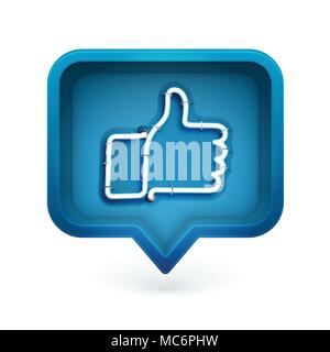 Neon like sign with tubes off in 3D speech bubble, vector illustration Stock Vector