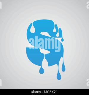 Blue flow character, vector Stock Vector