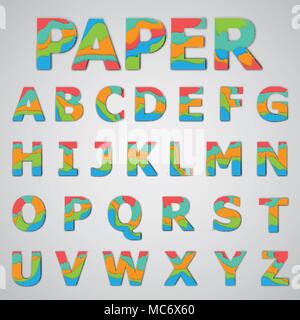 Colorful font set, vector illustration Stock Vector