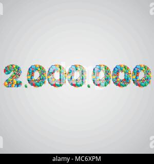 Number made by colorful balloons, vector Stock Vector
