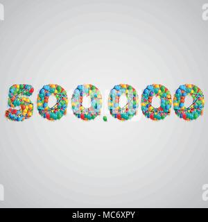 Number made by colorful balloons, vector Stock Vector