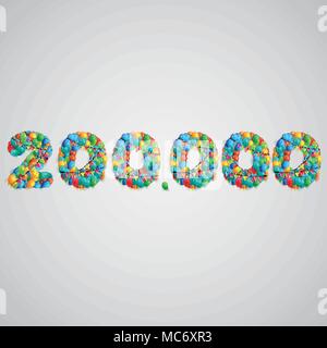 Number made by colorful balloons, vector Stock Vector