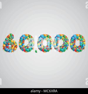 Number made by colorful balloons, vector Stock Vector