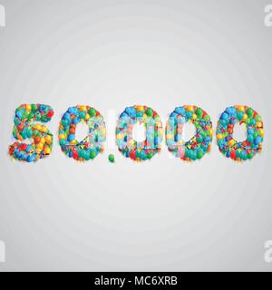 Number made by colorful balloons, vector Stock Vector