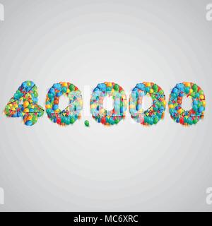 Number made by colorful balloons, vector Stock Vector