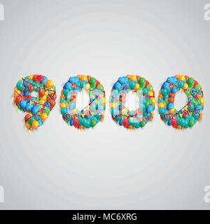 Number made by colorful balloons, vector Stock Vector