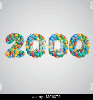 Number made by colorful balloons, vector Stock Vector