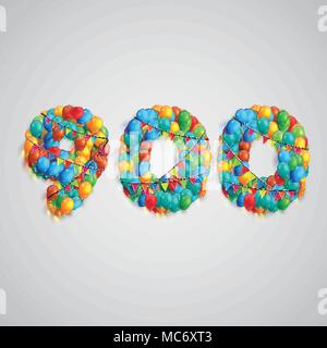 Number made by colorful balloons, vector Stock Vector