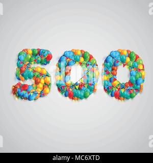 Number made by colorful balloons, vector Stock Vector