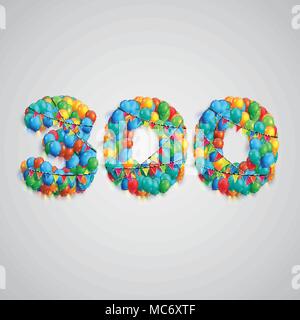 Number made by colorful balloons, vector Stock Vector
