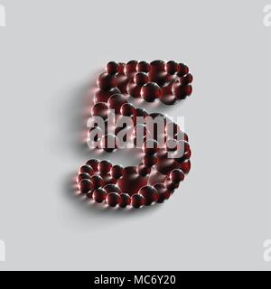 A number made by red spheres, vector Stock Vector