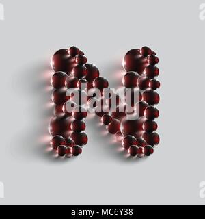 A letter made by red spheres, vector Stock Vector