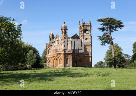 The Gothic Temple, Stowe Landscape Gardens, Stowe House, Buckinghamshire, England, UK Stock Photo