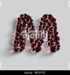A letter made by red spheres, vector Stock Vector