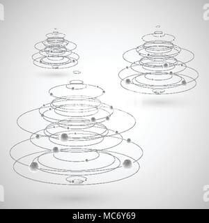 Circles on gray background, vector Stock Vector