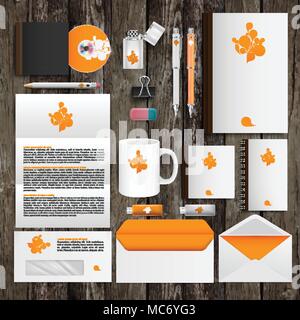 Office tools and identity design, vector Stock Vector