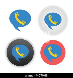 Telephone on word bubble speech Stock Vector