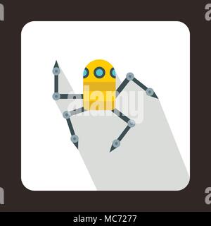 Robot spider icon, flat style Stock Vector