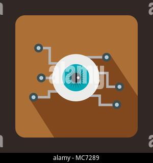 Cyber eyes icon, flat style Stock Vector