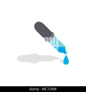 Pipette with drops icon, isometric 3d style Stock Vector