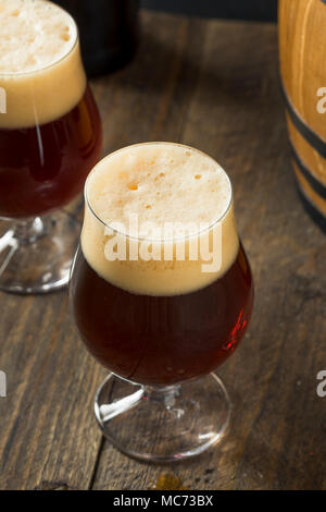 Alcoholic Barrel Aged Sour Beer in a Glass Stock Photo