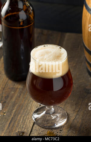 Alcoholic Barrel Aged Sour Beer in a Glass Stock Photo