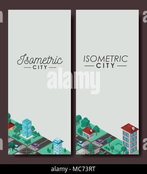 isometric city scene cards icons Stock Vector Image & Art - Alamy