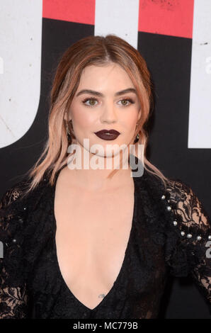 HOLLYWOOD, CA -  APRIL 12: Lucy Hale at the premiere of Universal Pictures' 'Blumhouse's Truth or Dare' at the ArcLight Cinemas Dome in Hollywood, California on April 12, 2018. Credit: David Edwards/MediaPunch Stock Photo