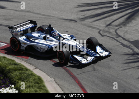 Long Beach, California, USA. 13th Apr, 2018. April 13, 2018 - Long Beach, California, USA: Max Chilton (59) takes to the track to practice for the Toyota Grand Prix of Long Beach at Streets of Long Beach in Long Beach, California. Credit: Justin R. Noe Asp Inc/ASP/ZUMA Wire/Alamy Live News Stock Photo