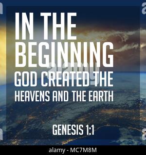 In the beginning God created the heavens and the earth Genesis 1:1 Stock Photo