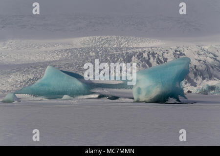 Detail of Kjallsarlon glacier from the frozen laggon, Iceland Stock Photo