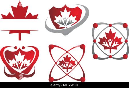 Canada Community Logo Template Set Stock Vector